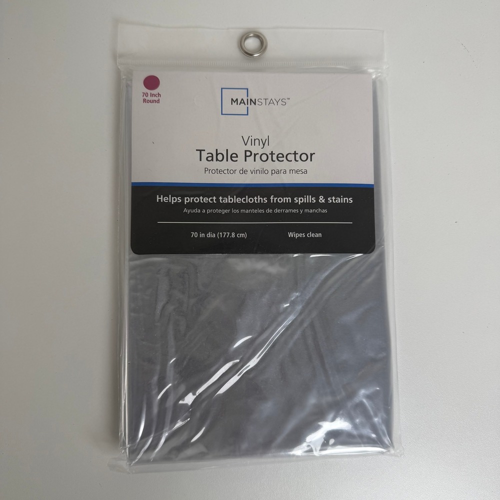 Mainstays Vinyl Table Protector Home‎ 70 Inch Clear Round Waterproof Spill Proof
